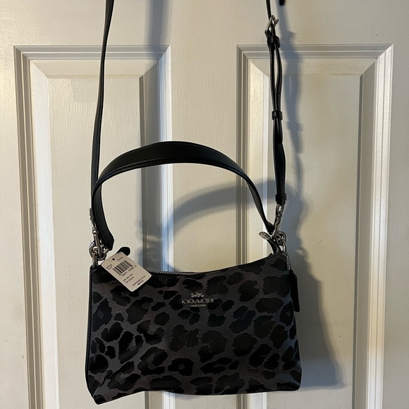 NWT Coach purse handbag black animal print leopard - Picture 7 of 9